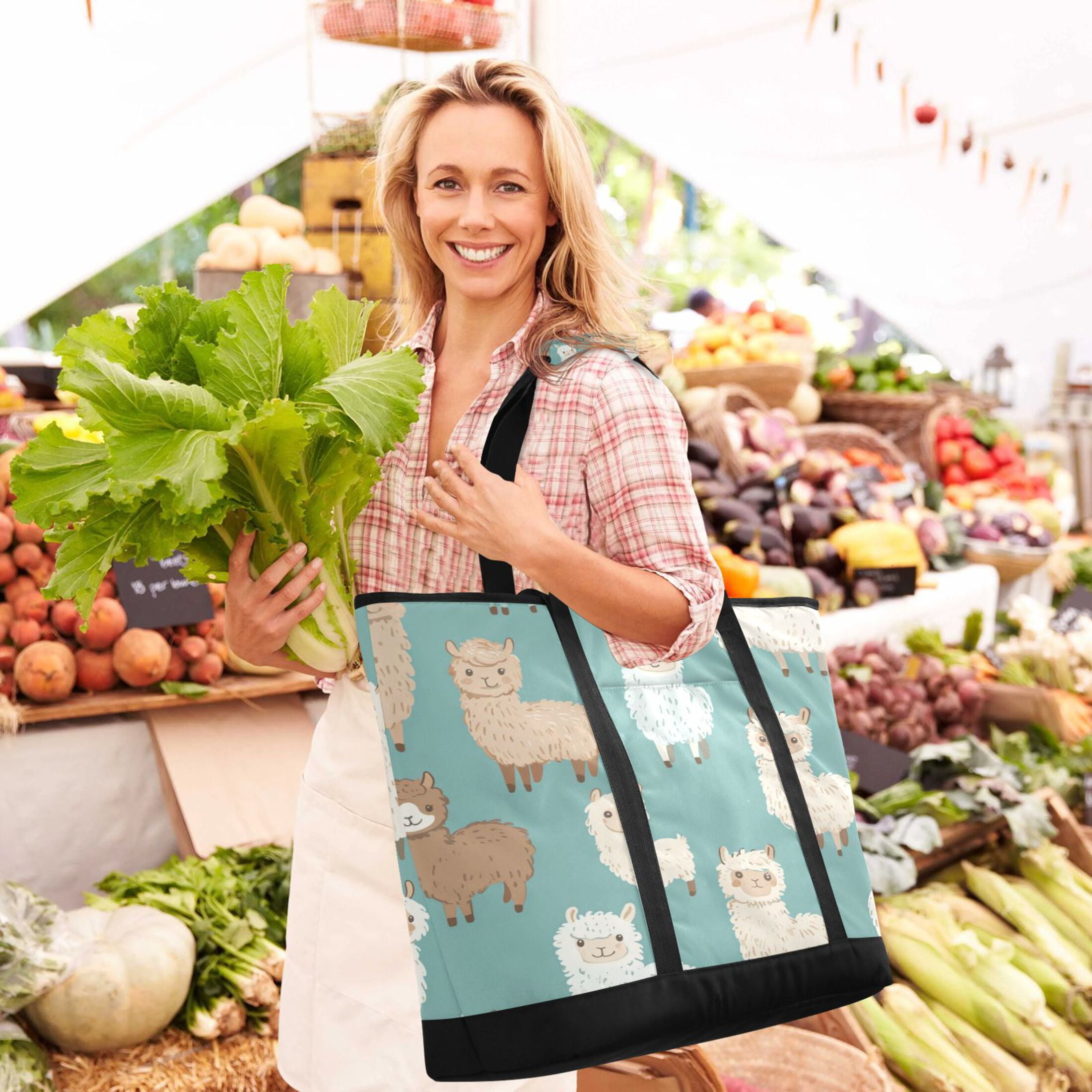 Large Hand-held Ice Pack Picnic Bag Insulation and Refrigeration Suitable for Shopping Picnics and Camping Super Cute Sheep