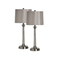 thumbnail image 2 of Signature Home Collection Glossy Glass Table Lamps with Champagne Drum Shades - 30" - Set of 2, 2 of 5