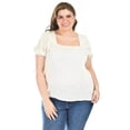 thumbnail image 1 of Blusa de lino con moño en espalda Roman Fashion /Tallas Extras, 5109 (Beige) beige 36, 1 of 6