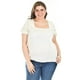 thumbnail image 1 of Blusa de lino con moño en espalda Roman Fashion /Tallas Extras, 5109 (Beige) beige 38, 1 of 6