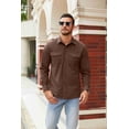 thumbnail image 2 of COOFANDY Men's Button Down Waffle Shirt Jacket Casual Long Sleeve Shacket Lightweight Overshirts with Flap Pockets, 2 of 6