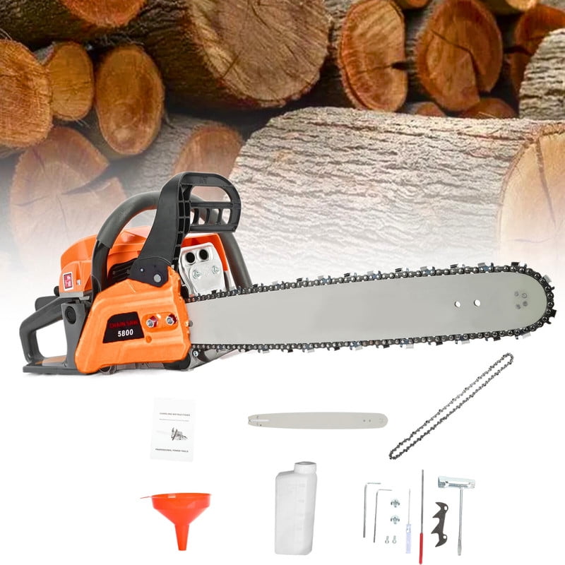 Ynce 58CC Gas Chainsaw 20 Inch 2-Cycle Gas Powered Chain Saws 2.7 HP Power Chain Saw Cordless Gasoline Powered Chainsaw for Tree Wood Cutting
