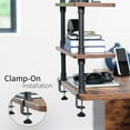 thumbnail image 5 of VIVO Clamp-on 24 inch 2-Tier Decorative Industrial Pipe Shelves, Vintage Brown, 5 of 8