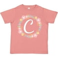 thumbnail image 3 of Inktastic C Monogram Alphabet Letter Rose Floral Wreath Girls Toddler T-Shirt, 3 of 5