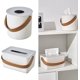 thumbnail image 5 of Soporte para caja de pañuelos, caja de pañuelos moderna con asas de cuero para encimeras de tocador de baño de oficina en casa (1pcblanco) TUNC Sencillez, 5 of 5
