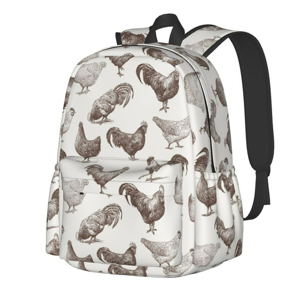 Disketp Chickens Mochila Escolar de Gran Capacidad y Peso Ligero, Mochila de Viaje Ideal para Escuela, Trabajo y Uso Diario, Cómoda y con Estilo