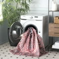thumbnail image 4 of SAFAVIEH Vintage Serapi Zander Medallion Machine Washable Area Rug, Pink/Blue, 9' x 12', 4 of 12