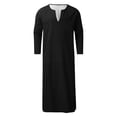 thumbnail image 4 of Mens Kaftan Thobe Casual Long Sleeve Long Gown Shirt Button Down Collar Clothes Thobe, 4 of 5
