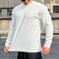 thumbnail image 4 of IYTR Mens Shirts Long Sleeve Shirts Running Fitness Sport Sweatshirts Fall Fashion Solid Color Casual Crewneck White XXL, 4 of 4