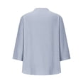 thumbnail image 4 of Blouses for women dressy casual Linen Soft Clothing XXXL Blue womens blouses, 4 of 4