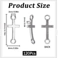 thumbnail image 2 of 120Pcs Tibetan Style Alloy Connector Charms Sideways Cross Links Antique Silver 20x8x2mm Hole: 2mm, 2 of 9