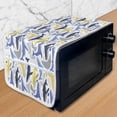 thumbnail image 1 of Underwater Microwave Oven Cover, Modern Spotted Striped Ornamental Nautical Marine Ocean Sea Whale Motifs, Water Resistant Organizer with Pockets for Kitchen, 36" x 12", White Multicolor, by Ambesonne, 1 of 1