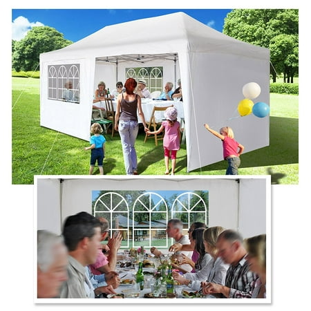 BenefitUSA EZ POP UP Wedding Party Tent 10'X20' Folding Gazebo Beach Canopy W/Carry Bag sidewalls side