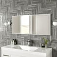 thumbnail image 2 of Eviva Sax 47" Brushed Metal Frame Bathroom Wall Mirror, 2 of 12