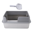 thumbnail image 1 of Stainless Steel Litter Pan, Open Top High Side Litter Pan Detachable Versatile Scratch Resistant Easy To Clean  For Cats, 1 of 7