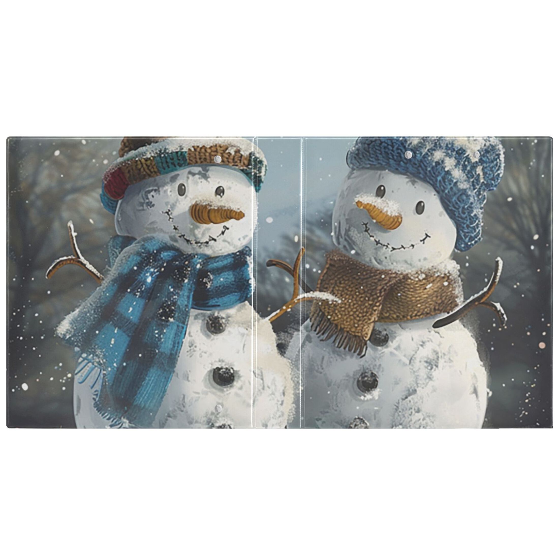 Cute Snowmans 3 Ring Binders 1.5 inch Hardcover File Folders with Interior Pockets A4 Size Organizer for School Office Hospital