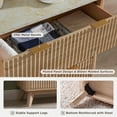 thumbnail image 5 of OKD Fluted Dresser, 54" Wide Modern Wooden 6 Drawer Dresser , Storage Cabinet Chest of Drawers for Bedroom, Living Room, Natural Oak, 5 of 9