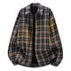 thumbnail image 1 of Blusa y camisa de manga larga con cuello vuelto para hombre, blusa informal a cuadros a la moda con botones y cuello vuelto, blusa de poliéster para hombre, 1 of 3