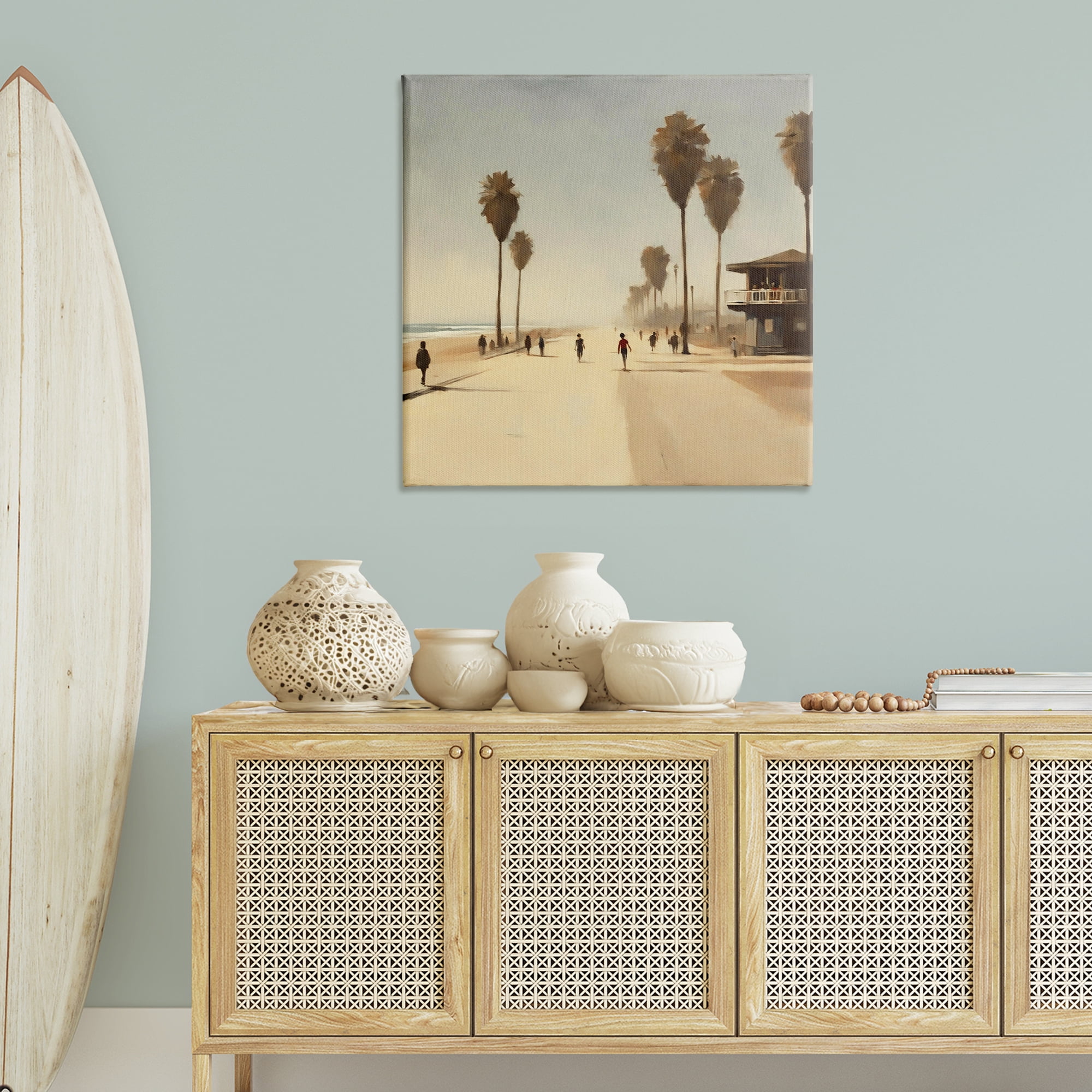 Stupell Industries Tropical Beachside Track Landscape & Nature Painting Wrapped Canvas Art Print Wall Art, 36 x 36