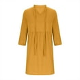 thumbnail image 6 of Mgmyaa Womens V Neck Casual Dresses 3/4 Sleeve Loose Shift Tunic Smock Summer Dresses Vacation Dress with Pockets, 6 of 8