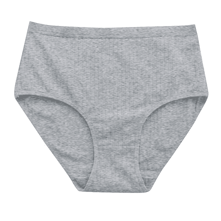 Fulorrnie Underwear for Women Plus Size Briefs High Waisted Seamless Panties Cute Waistband Elastic Waist Comfort Panty Grey XXL