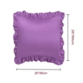 thumbnail image 3 of Unique Bargains 4-Piece Satin Ruffled Edge Pillow Shams, Euro, Purple, 3 of 7