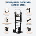 thumbnail image 2 of ChaoLink 2-in-1 Convertible Folding Hand Truck Dolly – 660 Lbs Load Capacity Carbon Steel Collapsible Cart with Wheels & Elastic Straps for Home, 2 of 8