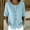 Light Blue, variant on Women's Round Neck Short-Sleeved Button-Down Shirt Top, Casual Summer Blouse