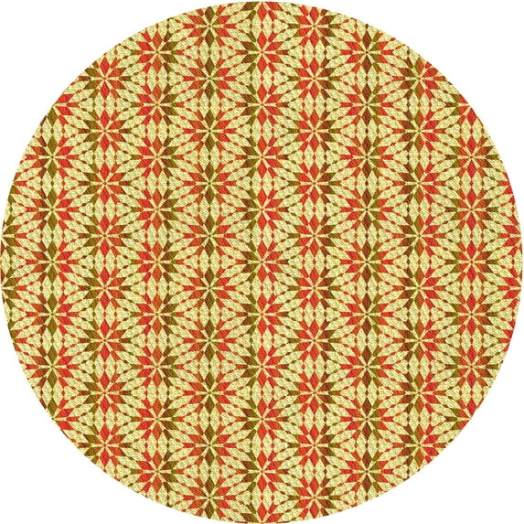 Ahgly Company Machine Washable Indoor Square Transitional Orange Red Orange Area Rugs, 3' Square