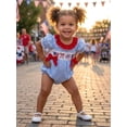 thumbnail image 4 of BemeyourBBs Newborn Baby Girl 4th of July Outfit Patriot Independence Day Clothes Summer Gingham Bubble Romper Flag Firework Embroidery Short Sleeve Plaid Bodysuit Playsuit Baby Fourth of July Outfit, 4 of 9