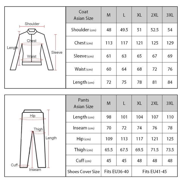 conjunto de pantalones impermeables con funda invisible para zapatos, traje impermeable para montar en bicicleta, pescar y acampar con capucha desmontable; vista frontal del conjunto negro mostrando pantalones con cubiertas de zapato integradas, tejido impermeable y transpirable, bolsillo grande para teléfono y llaves, bandas adhesivas en brazos y cuello, costuras reforzadas y logotipo reflectante; incluye bolsa de almacenamiento y es adecuado también para guardar equipo pequeño al viajar.