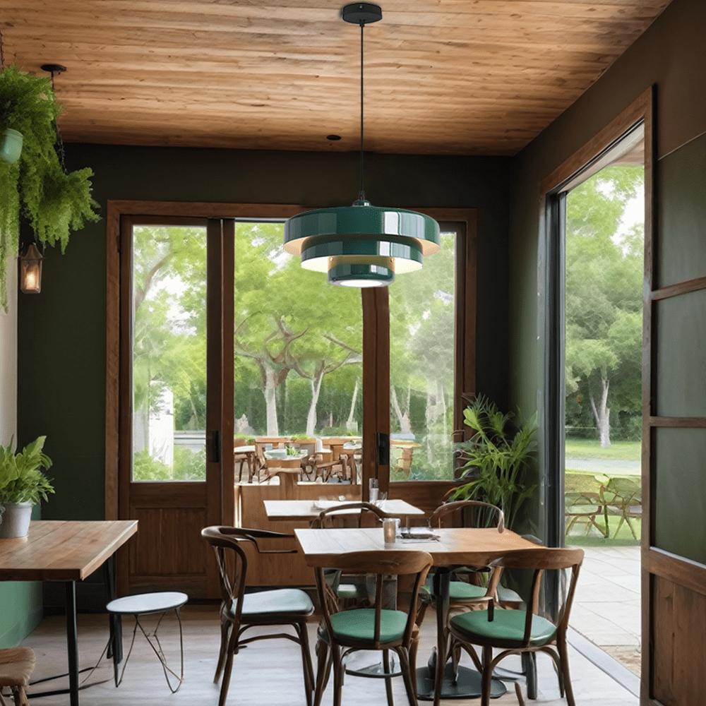 Mid Century Pendant Lamp 1-Light Ceiling Pendant Light 3-Layer Shade Design E26 Vintage Metal Flush Mount Light Fixtures For Dining Table Kitchen Island Hallway
