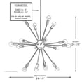 thumbnail image 6 of Urban Ambiance Luxury Mid-Century Modern Chandelier, Size: 25-1/2"H x 24.167"W, with Modern Style Elements, Brushed Bronze Finish, UHP2523, 6 of 7