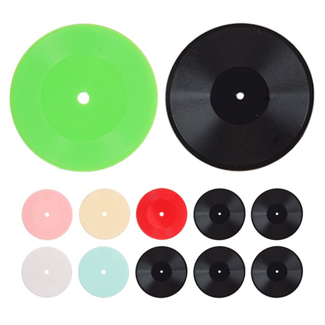 KAKOWELY Décor Disques Vinyles 12 Pcs Miniature Lecteur de Musique Maison de Poupée Accessoires Miniatures Maison de Poupée Faux Disques Vinyles Miniatures Maison de Poupée