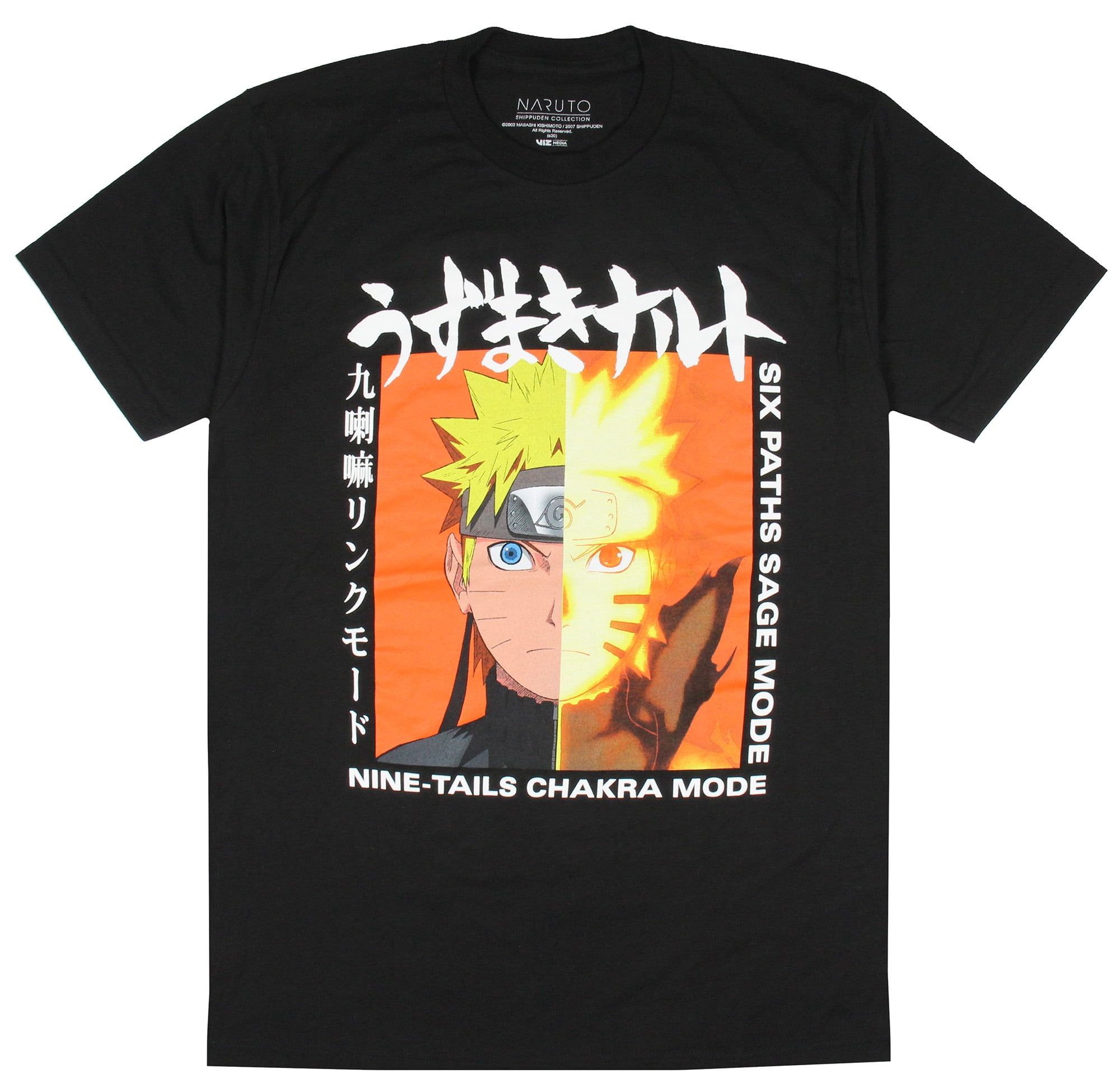 Naruto Shippuden Mens' Six Paths Sage vs Nine Tails Mode Design T-Shirt, L