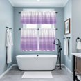 thumbnail image 4 of Purple White Gradient Kitchen Curtains Valances and Tiers Set of 3 Abstract Ombre Texture Modern Art Tier Curtains and Valance with Rod Pocket for Small Windows, 27.5"x36", 4 of 9