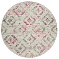 SAFAVIEH Skyler Salim Geometric Area Rug, Ivory/Pink, 6'7" x 6'7" Round