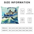 thumbnail image 6 of Hopyeer Throw Pillow Covers Decor Quote with Exciting Drift Boat Linen Pillowcase Decor Outdoor Car Chair (WH-Lake), 6 of 6