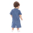 thumbnail image 4 of Wonder Nation Baby Boys Short Sleeve Collared Button Top and Matching Shorts Set, Sizes 0/2M-24M, 4 of 6
