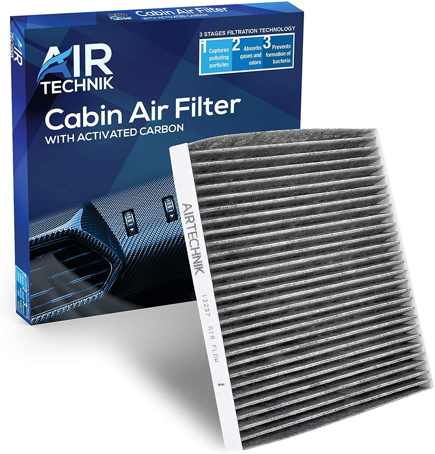 AirTechnik CF12237 Cabin Air Filter w/Activated Carbon | Fits Nissan Versa 2014-2019, Versa Note 2014 Nissan Versa Note Cabin Air Filter
