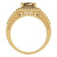 thumbnail image 4 of 2.78 ct Emerald Cut Simulated Champagne Diamond with Simulated Diamond Halo Accents 18K Yellow Gold Womens Engagement Ring, 4 of 5