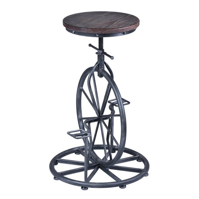 Hawthorne Collections Tabouret de Bar Réglable en Gris Industriel