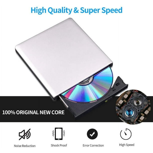 Lecteur Graveur Blu Ray Externe CD DVD 3D 4K USB 3.0 Portable