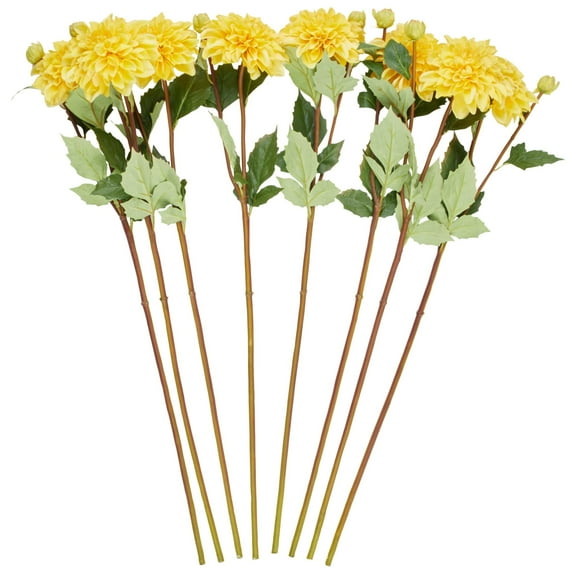 30" Plastic Floral Tall Dahlia Artificial Flower Stem, by DecMode (8 Count)