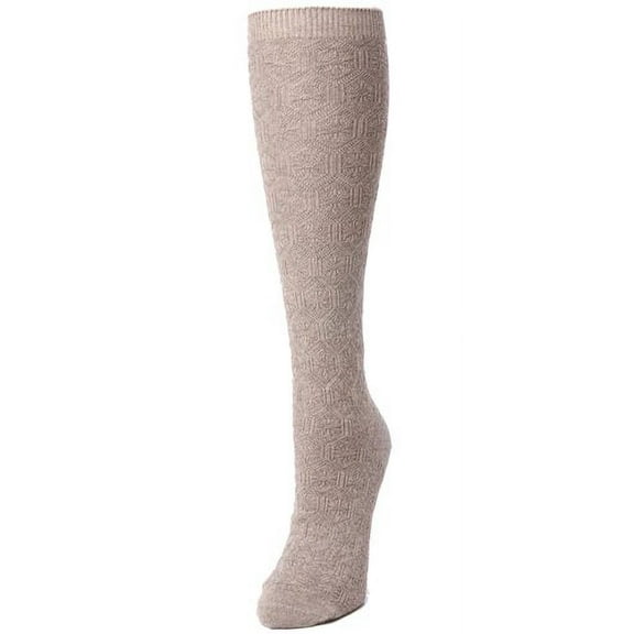 Natori Natori Medallion Knit Wool Blend Knee Socks - Womens - Female, 9-11, Taupe
