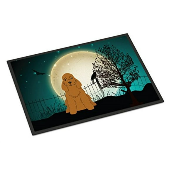 Carolines Treasures BB2285MAT Halloween Scary Cocker Spaniel Red Indoor or Outdoor Mat, 18 x 0.25 x 27 in.