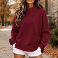thumbnail image 2 of Enjoytime Women's Mock Neck Sweatshirt Long Sleeve Side Slit Pullover Top Fall Winter Loose Trendy Casual Sweatshirts, 2 of 7