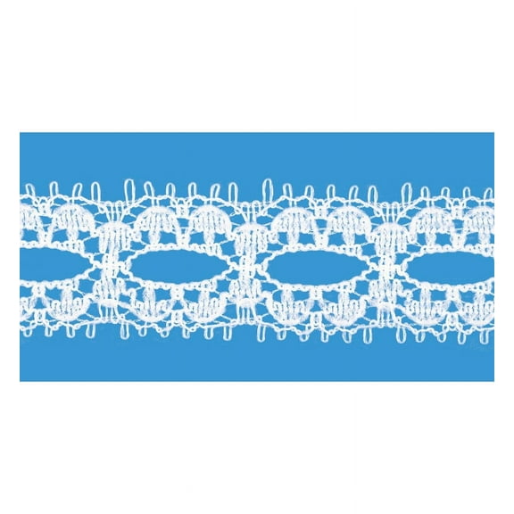 WHITE 3/4 INCH FLAT OPEN LACE