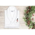 thumbnail image 2 of Linum Home Textiles Turkish Cotton Terry Embroidered Snowman Bathrobe Color: Gray Size: S/M, 2 of 11
