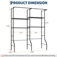 thumbnail image 2 of Over Washer and Dryer Storage Shelf, Adjustable 4-Tier Laundry Organizer with Hanging Rods and Hooks for Laundry Room Space Saving, 2 of 7